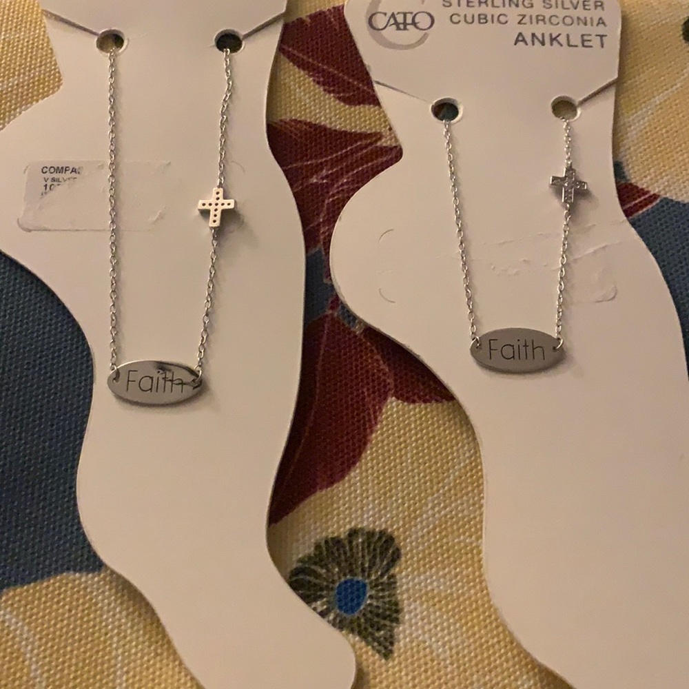 Sterling Silver “faith” anklet